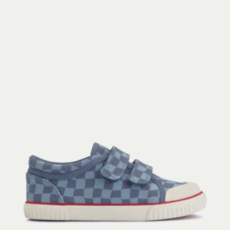 Start-Rite Boys Canvas Checked Riptape Trainers (6 Small - 3 Large) - 7 SSTD - Denim, Denim