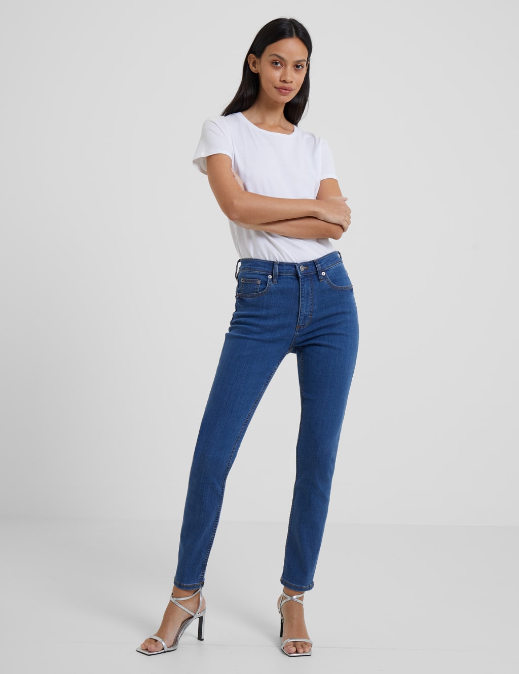 French Connection Women's High Waisted Skinny Ankle Grazer Jeans - 6 - Indigo, Indigo