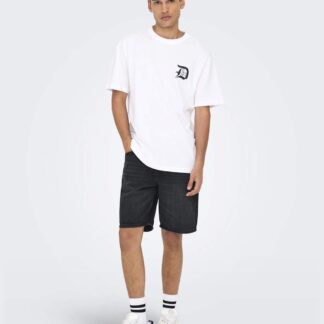 Only & Sons Men's 5 Pocket Rigid Denim Shorts - L - Black, Black
