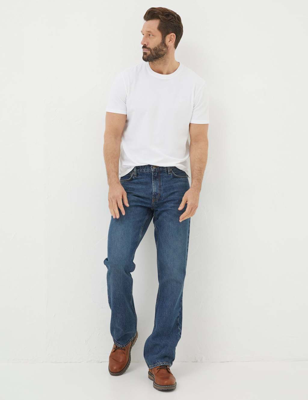 FatFace Regular Fit 5 Pocket Bootcut Jeans Blue