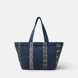ACCESSORIZE Denim Embroidered Shopper Navy