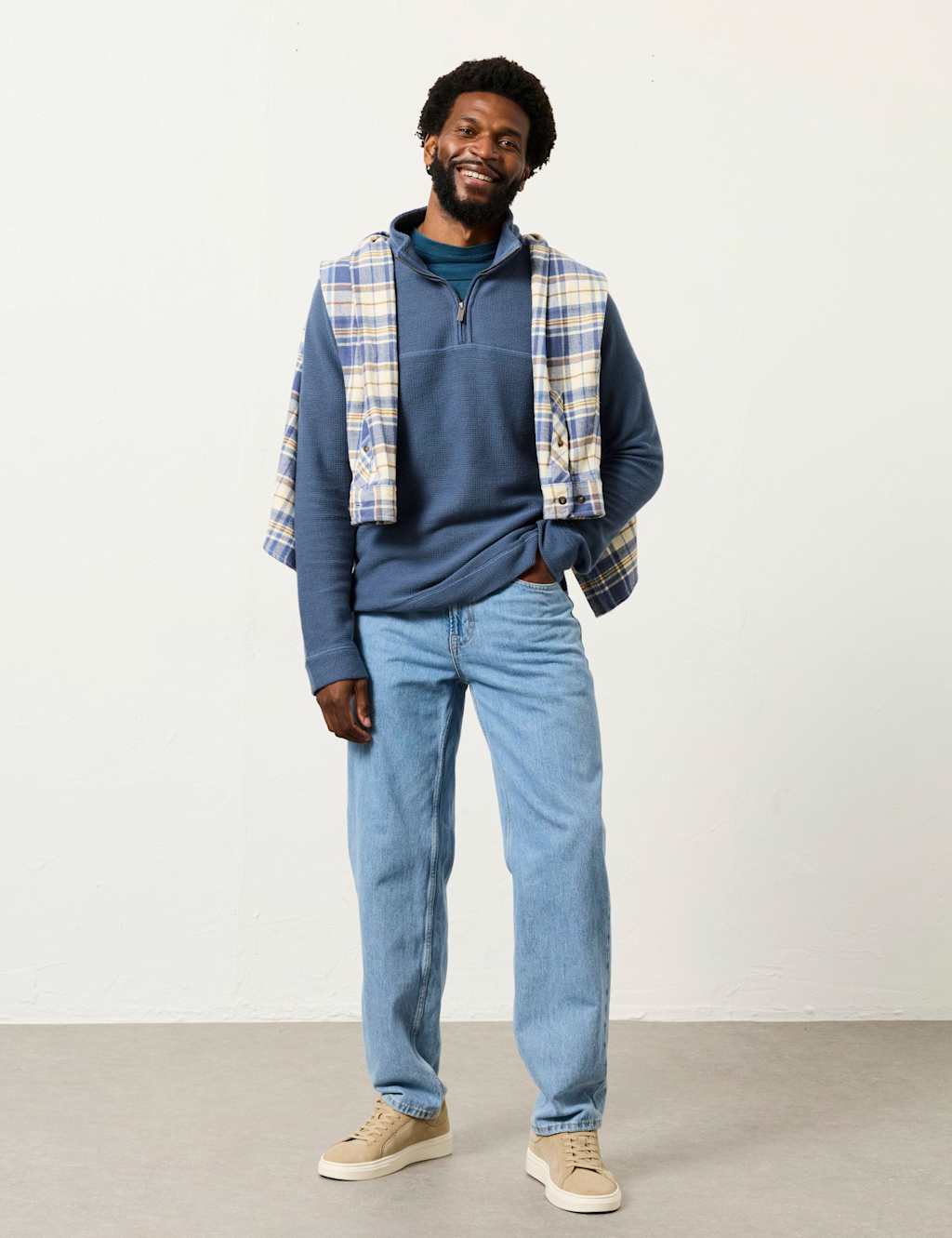 FatFace Tapered Fit 5 Pocket Jeans Light Blue