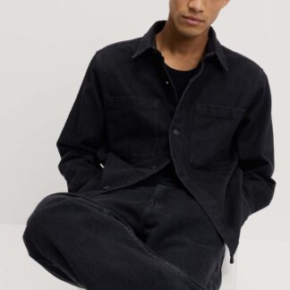 M&S Regular Fit Denim Overshirt Black
