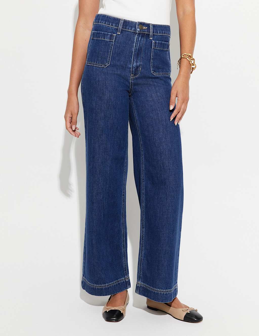 Sportscraft Pure Linen High Waisted Shorts Blue Denim