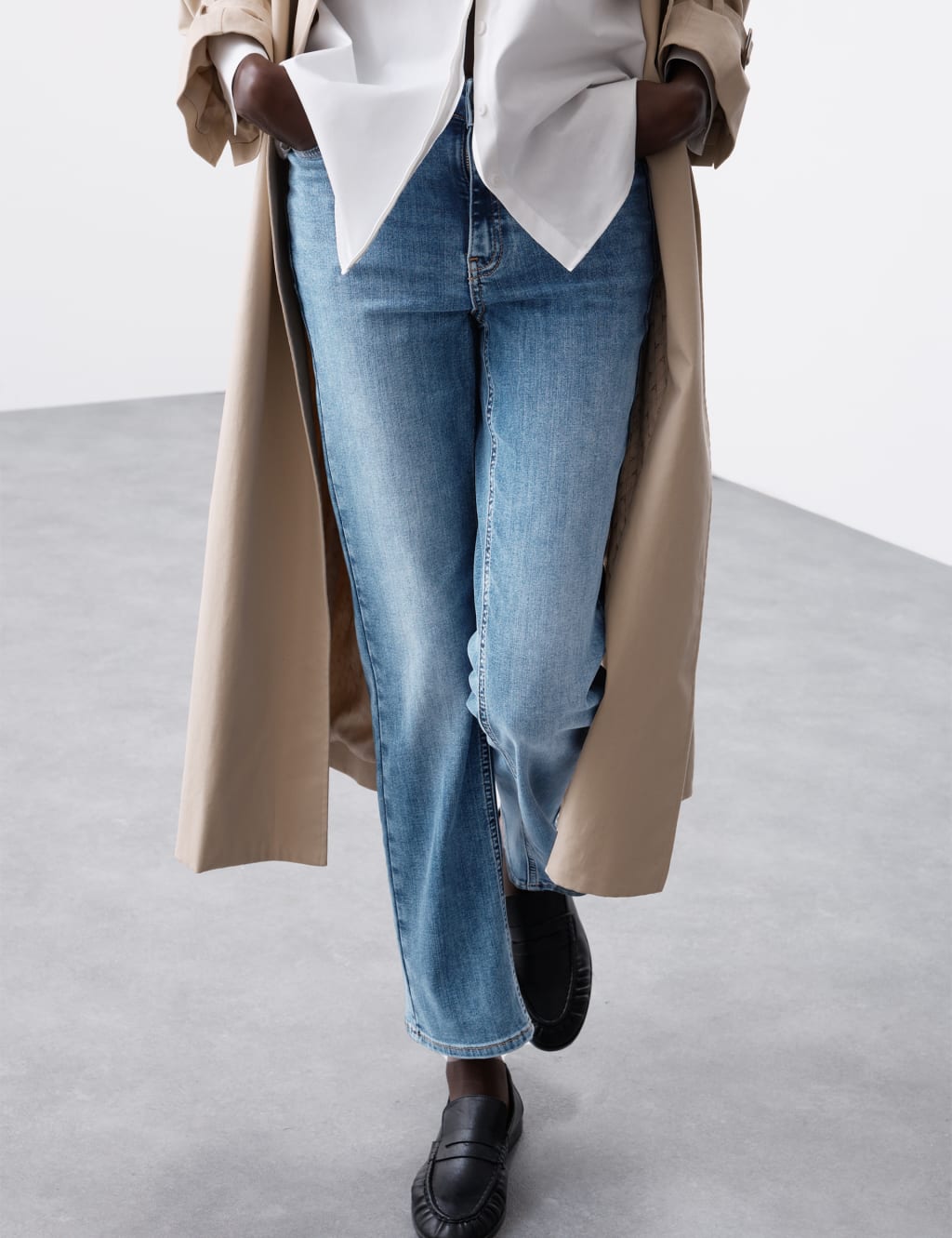 Autograph High Waisted Straight Leg Jeans Ocean