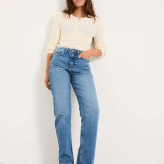 FatFace Mid Rise Straight Leg Jeans Blue Denim