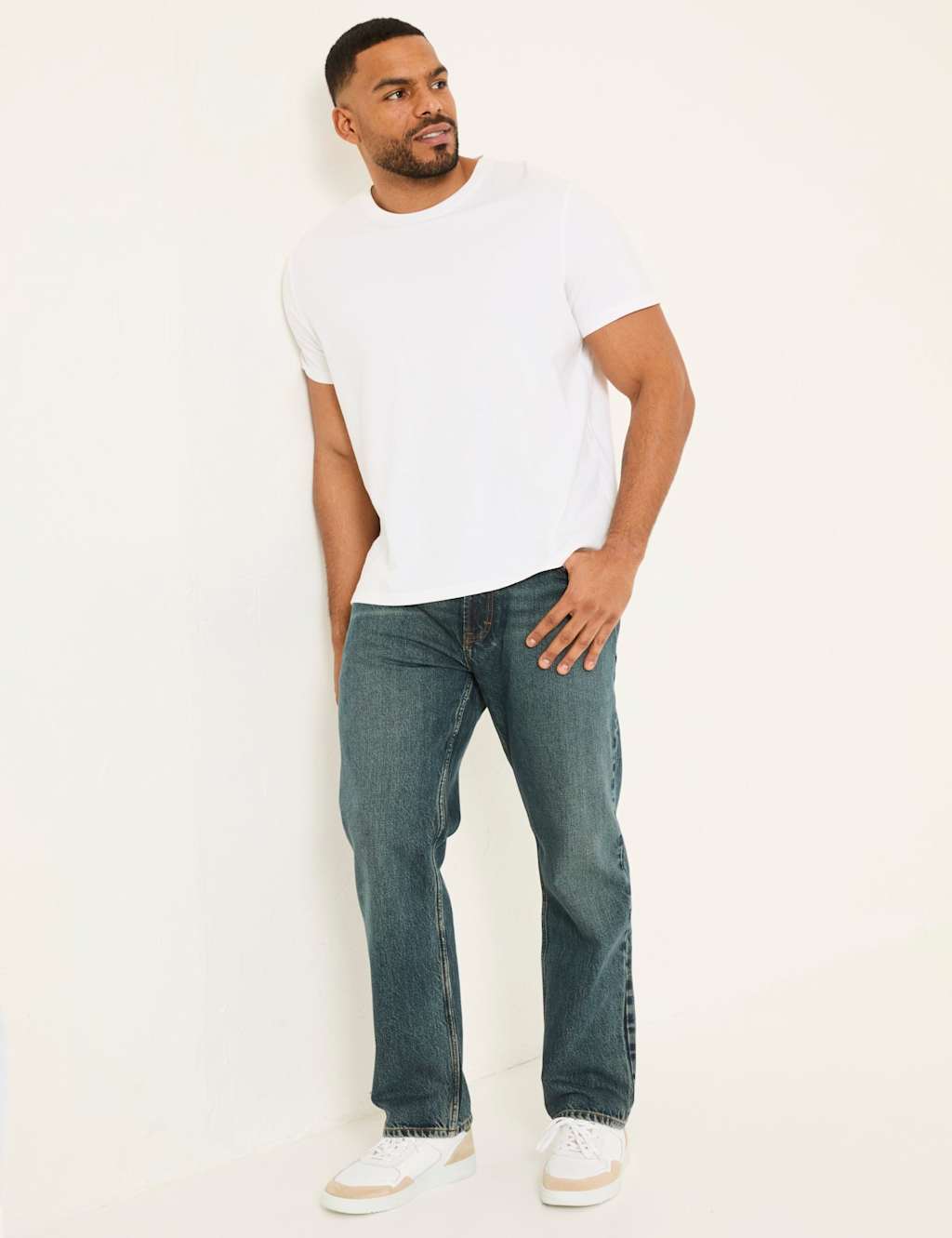 FatFace Straight Fit 5 Pocket Rigid Jeans Denim