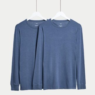 M&S 2 Pack Heatgen™ Light Thermal Long Sleeve Tops Denim