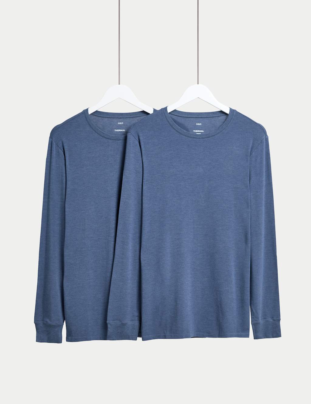 M&S 2 Pack Heatgen™ Light Thermal Long Sleeve Tops Denim