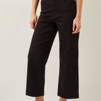 Monsoon High Waisted Straight Leg Cropped Jeans Black