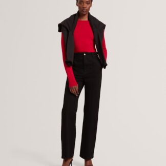 Ted Baker High Waisted Pintuck Flared Jeans Black