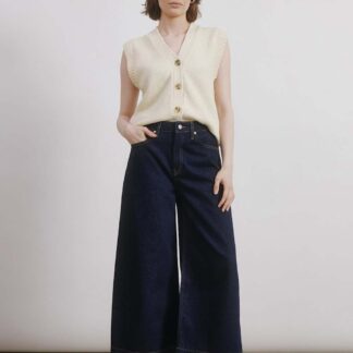 Albaray Denim Straight Leg Culottes Indigo