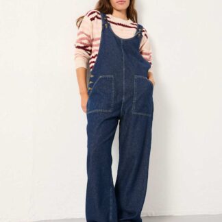 FatFace Pure Cotton Dungarees Blue Denim