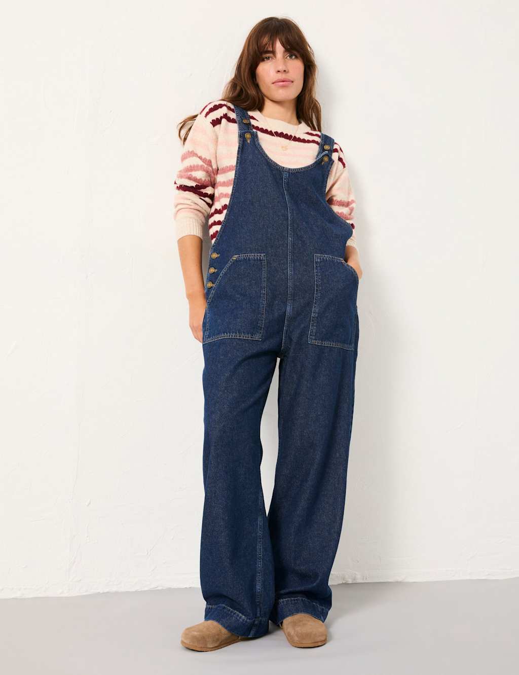 FatFace Pure Cotton Dungarees Blue Denim