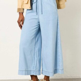 FatFace Wide Leg Ankle Grazer Jeans Blue Denim