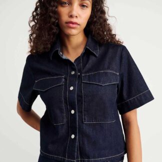Jag Cotton Rich Denim Shirt Dark Blue Denim