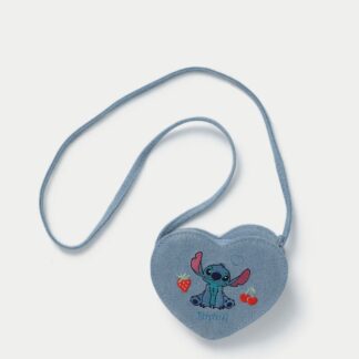M&S LILO AND STITCH DENIM HEART BAG Blue