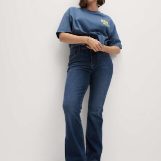 M&S Magic Shaping High Waisted Slim Flare Jeans Medium Indigo