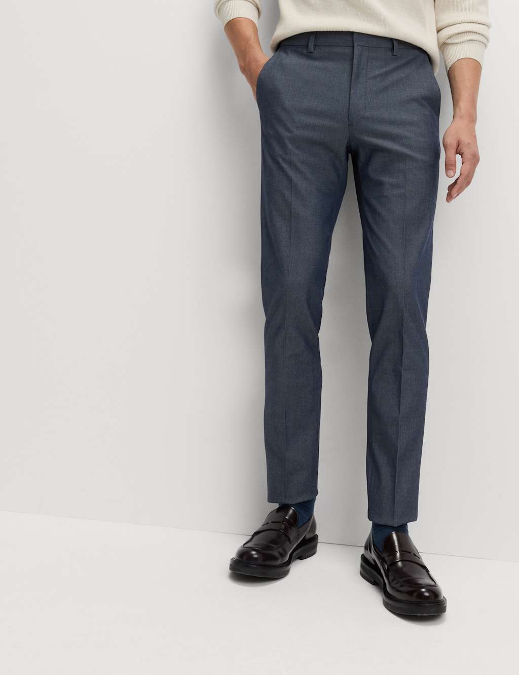M&S Tailored Fit Trousers Denim