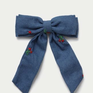 M&S YG Fruit Embroidered Denim Bow Blue