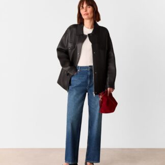 Whistles Mid Rise Straight Leg Ankle Grazer Jeans Denim