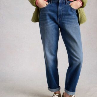 White Stuff Mid Rise Straight Leg Jeans Blue Denim