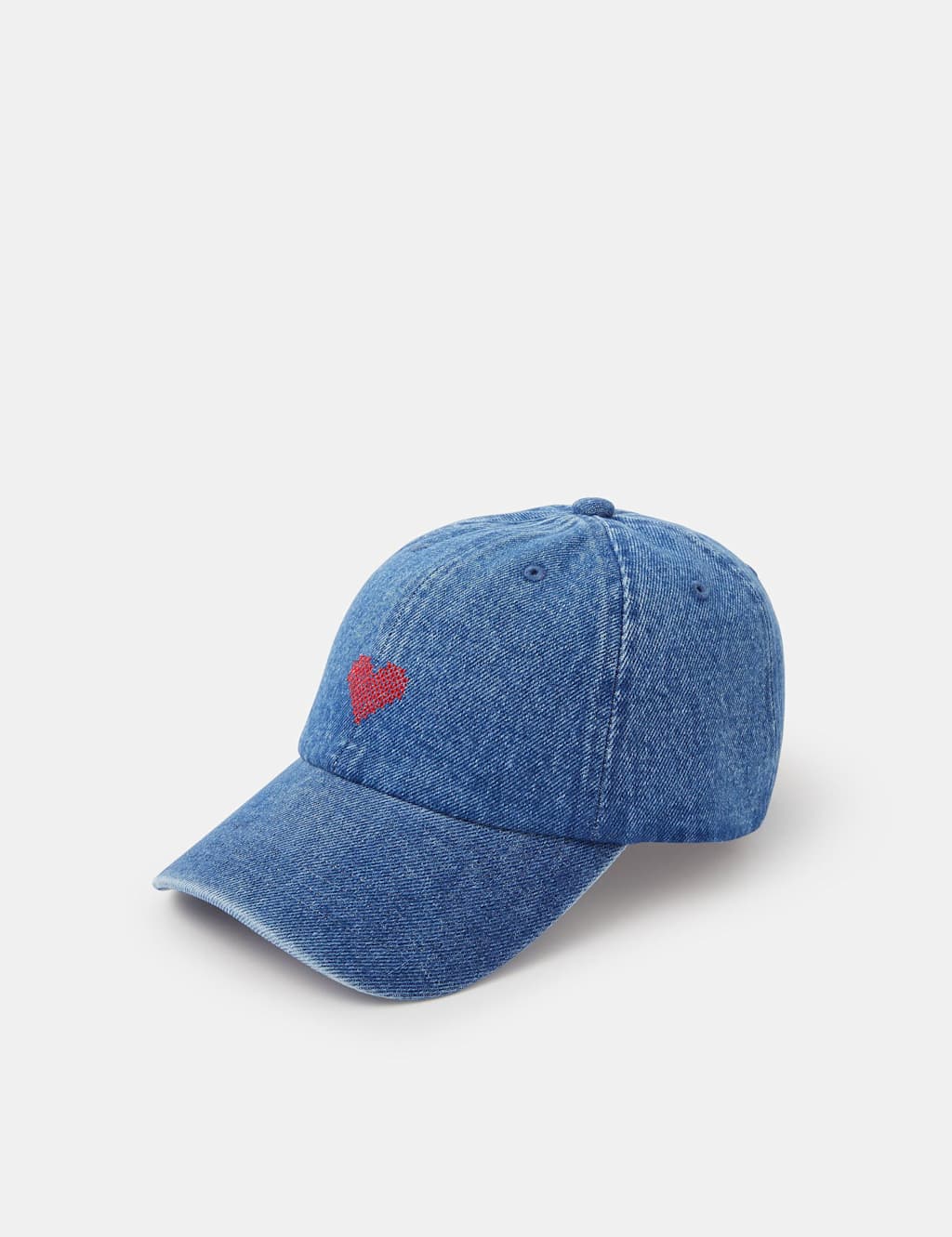ACCESSORIZE Denim Tapestry Heart Baseball Cap Denim