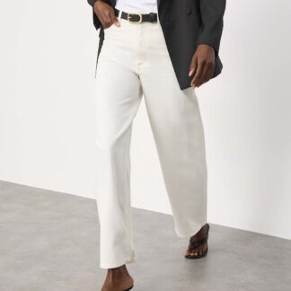 Autograph High Waisted Wide Leg Jeans Ecru