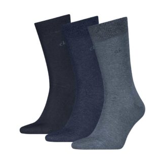 Calvin Klein 3 Pack Cotton Rich Smart Socks Denim