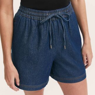 Finery London Pure Cotton Denim Shorts Blue