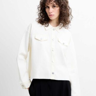 French Connection Denim Knitted Lightweight Jacket Cream
