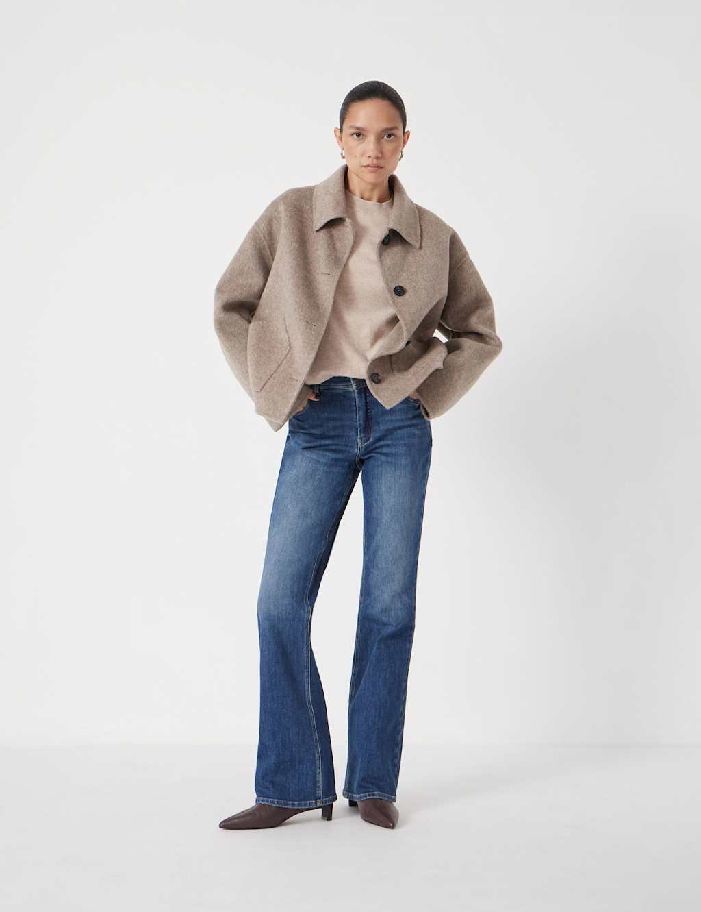 HUSH Mid Rise Bootcut Jeans Denim