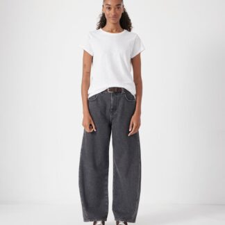 HUSH Pure Cotton Barrel Leg Jeans Black