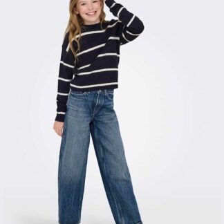 Kids Only Barrel Leg Pure Cotton Jeans (8-14 Yrs) Dark Blue Denim