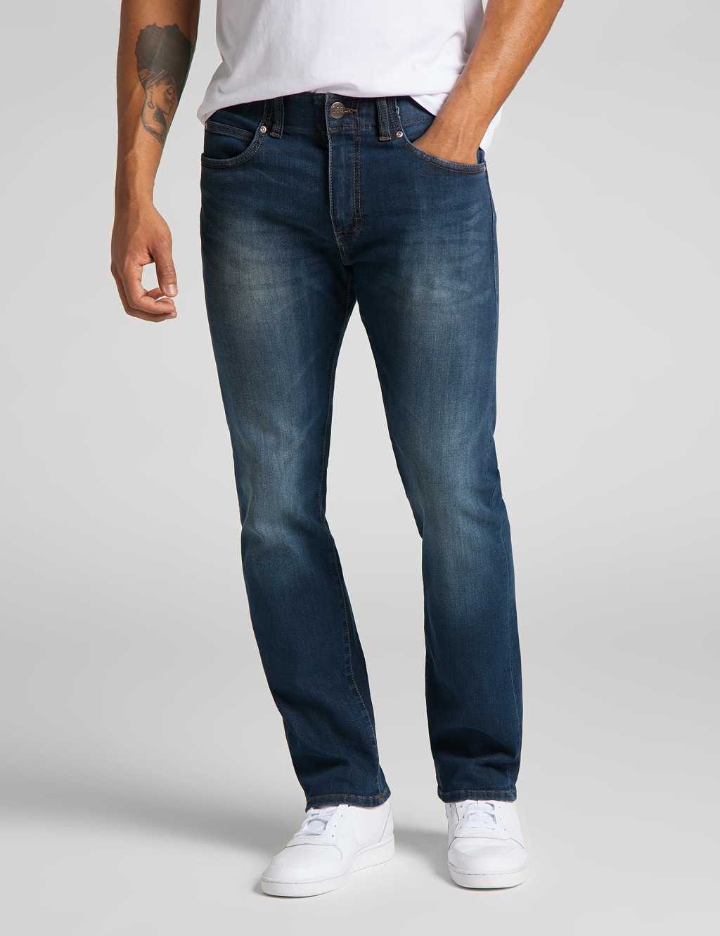 Lee Slim Fit MVP 5 Pocket Jeans Dark Blue Denim