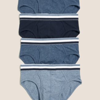 M&S 4 Pack Cotton Cool & Fresh™ Briefs Denim Mix
