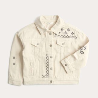 M&S Denim Embroidered Jacket (2-10 Yrs) Ivory