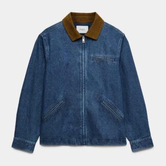 M&S Denim Harrington Jacket Mid Blue