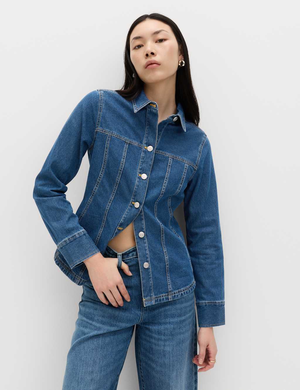 M&S Denim Shirt Blue Denim