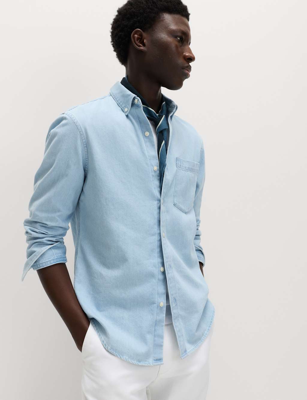 M&S Denim Shirt Light Blue