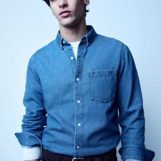 M&S Denim Shirt Mid Blue
