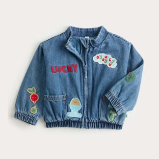 M&S Embroidered Badge Denim Jacket (0-5 Years) Blue