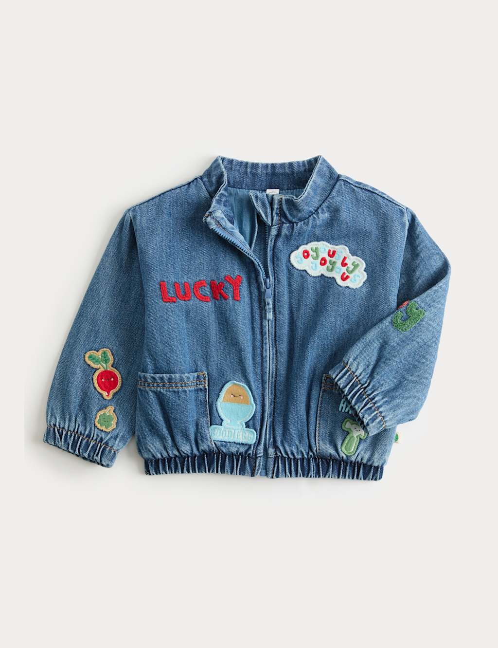 M&S Embroidered Badge Denim Jacket (0-5 Years) Blue