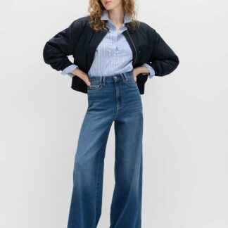 M&S High Waisted Wide Leg Jeans Medium Indigo