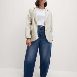 M&S Mid Rise Barrel Jeans Medium Indigo