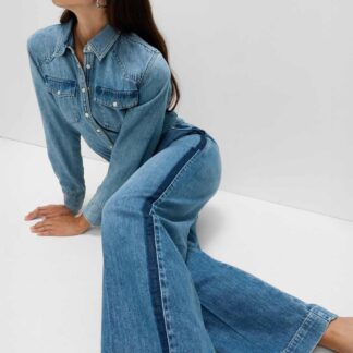 M&S Premium High Rise Denim Trousers Light Indigo