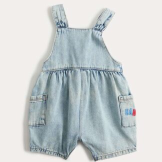 M&S Pure Cotton Denim Romper (0-3 Yrs) Denim