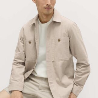 M&S Pure Cotton Striped Overshirt Natural Mix
