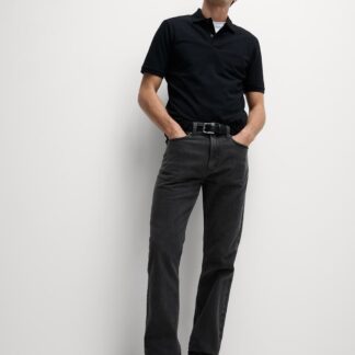 M&S Straight Fit Pure Cotton Jeans Dark Grey