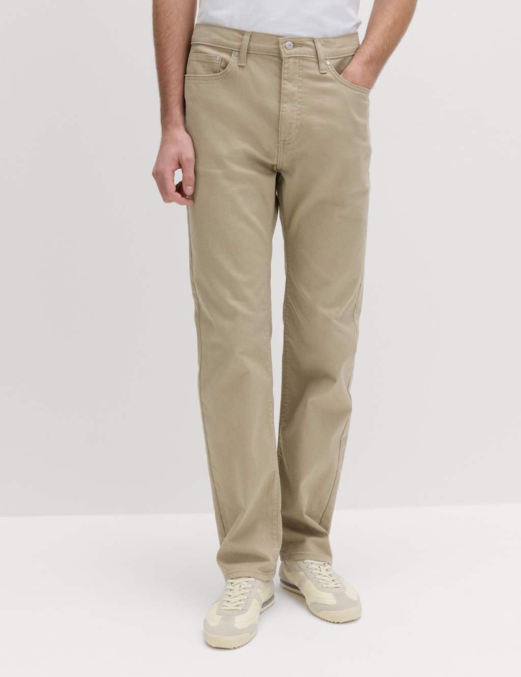 M&S Straight Fit Stretch Jeans Light Stone